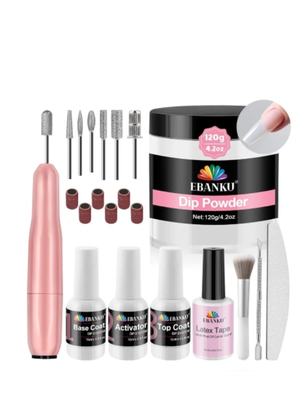 Clear Dip Powder Starter Kit With Drill